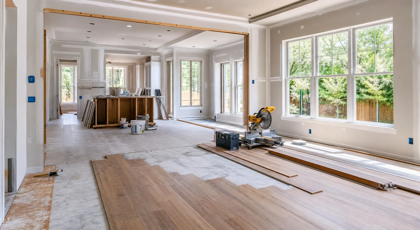 Clean residential property rehabilitation in progress